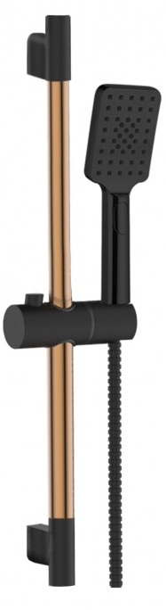 Invena Midnight ensemble de douche mural noir AU-35-014