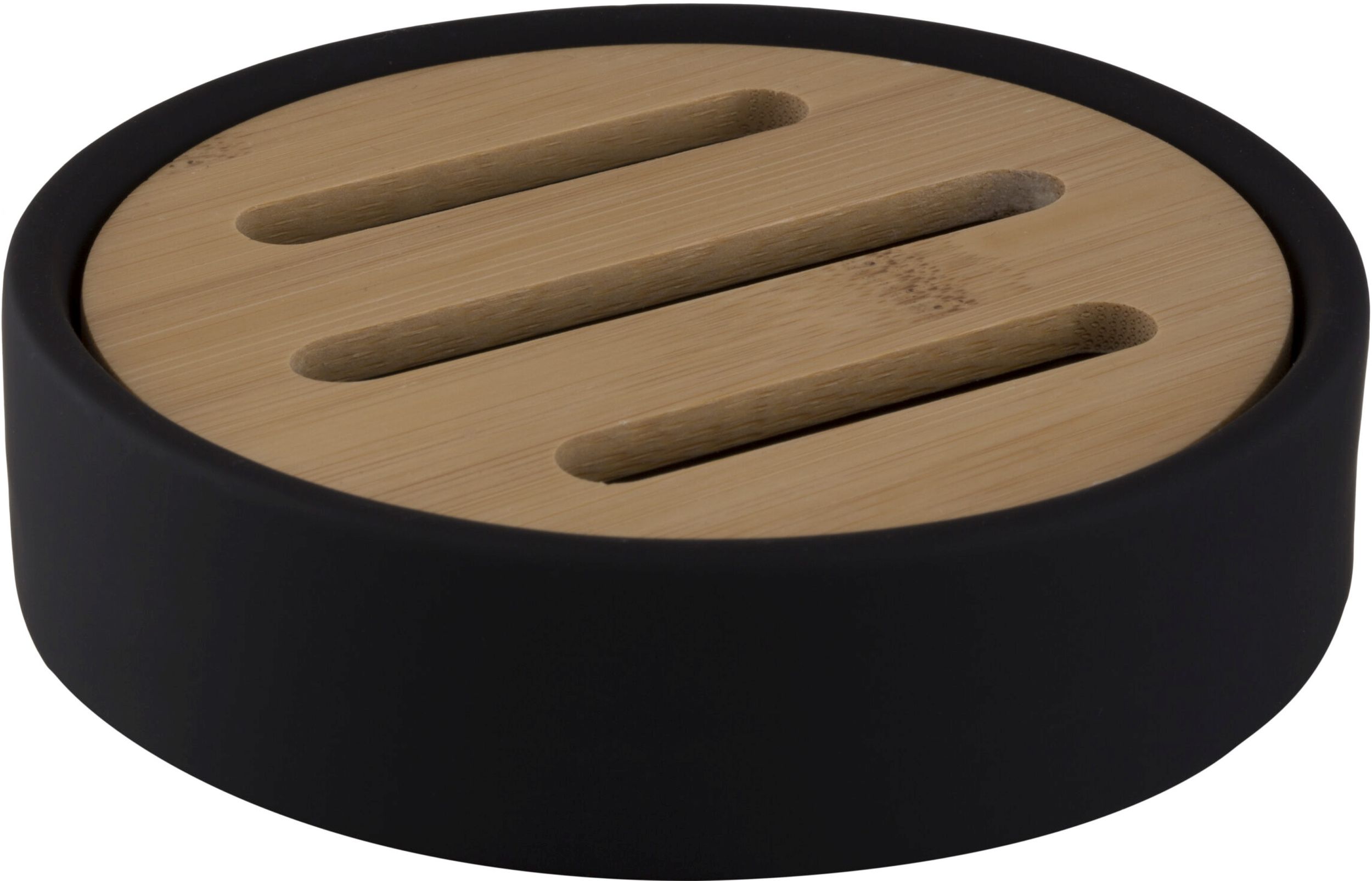 BISK Umbra porte-savon sur pied noir-bois 07982