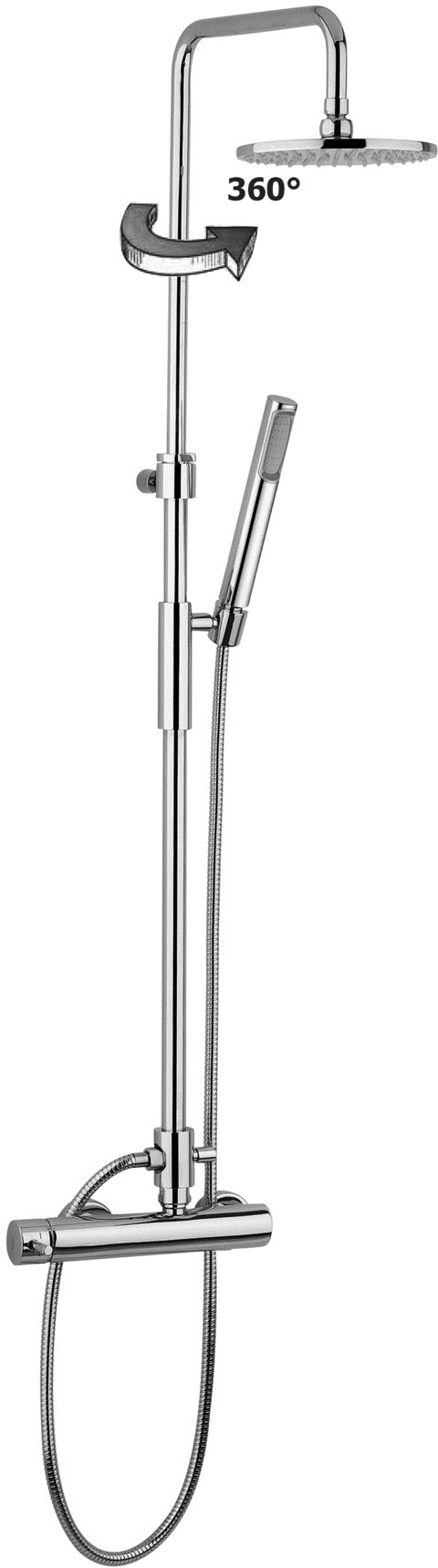 Paffoni Master ensemble de douche mural oui chrome ZCOL601CR