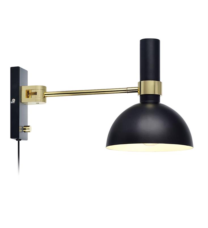 Markslöjd Larry applique murale 1x60 W noir-doré 106970