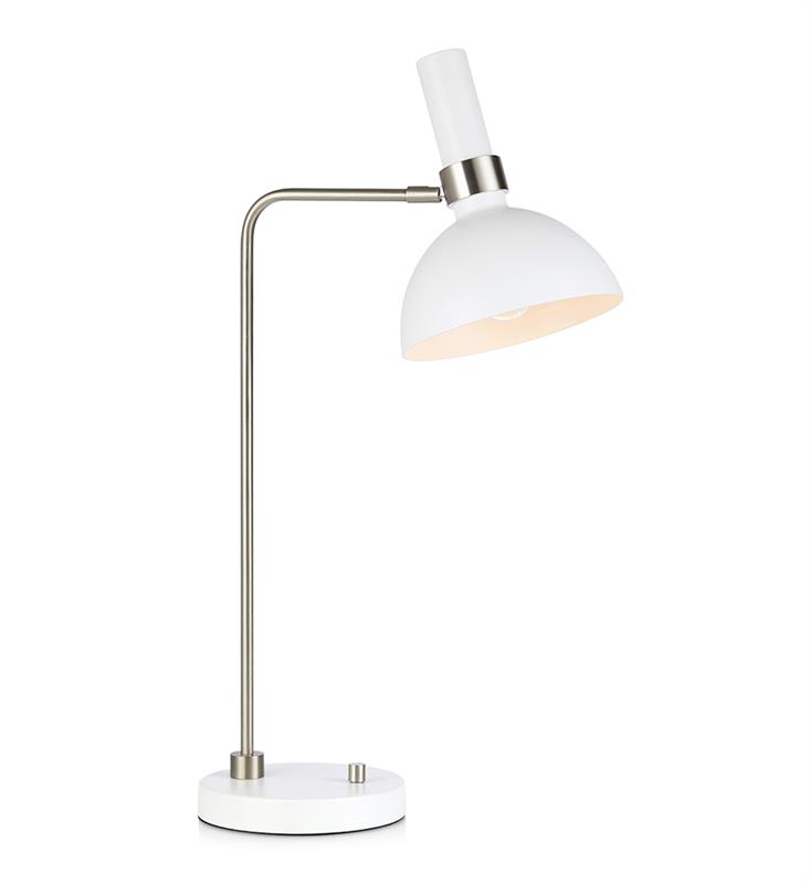 Markslöjd Larry lampe de bureau 1x60 W blanc-acier 107502