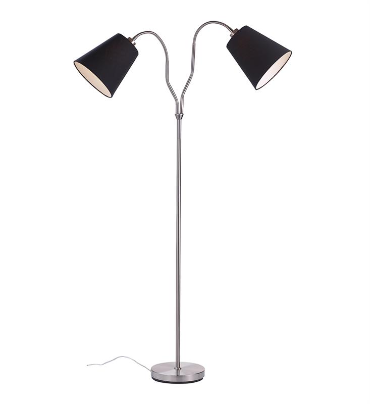 Markslöjd Modena lampadaire 2x60 W noir-acier 105248