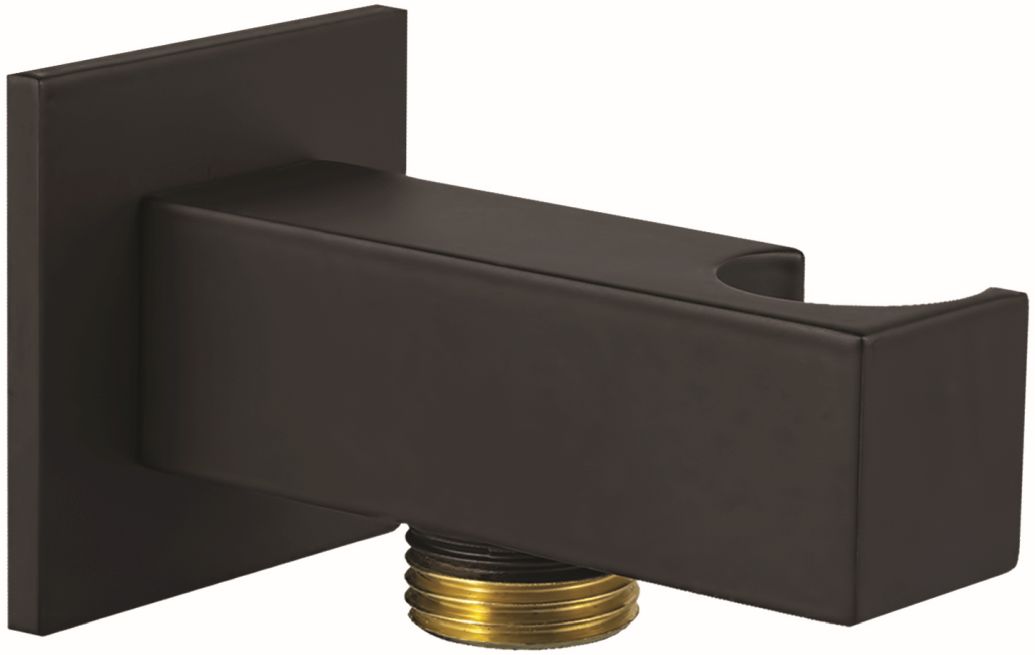 Paffoni raccord coudé avec support noir ZSUP032NO