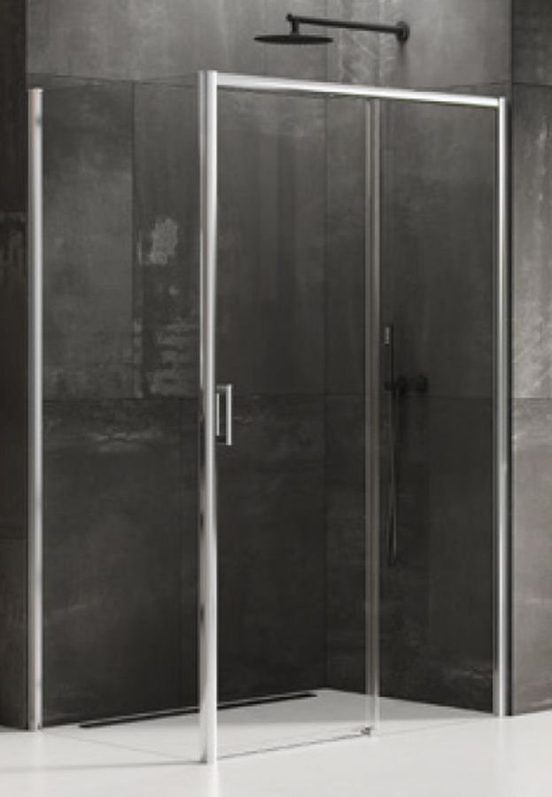 New Trendy Prime cabine de douche 100x80 cm rectangulaire chrome brillant/verre transparent D-0299A/D-0123B