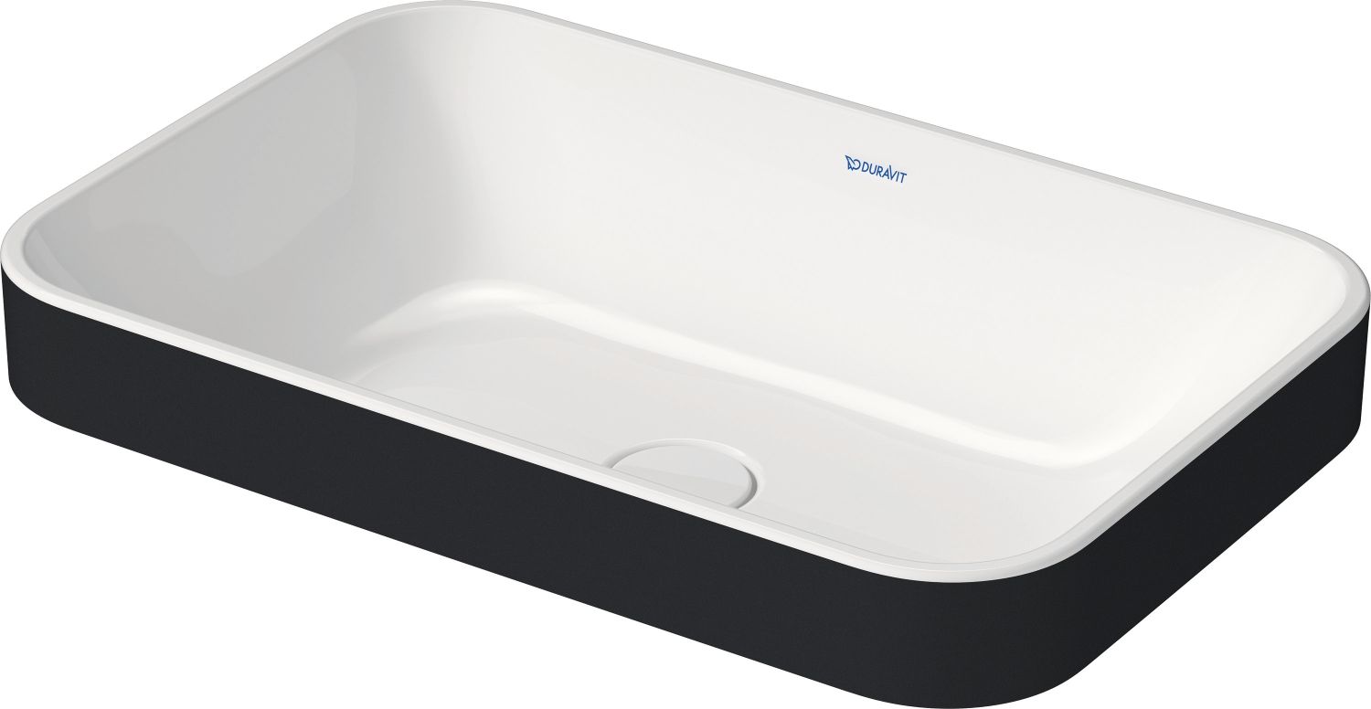 Duravit Happy D.2 lavabo 60x40 cm rectangulaire à poser blanc-anthracite 2359606100