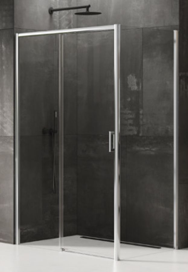 New Trendy Prime cabine de douche 140x70 cm rectangulaire chrome brillant/verre transparent D-0306A/D-0122B