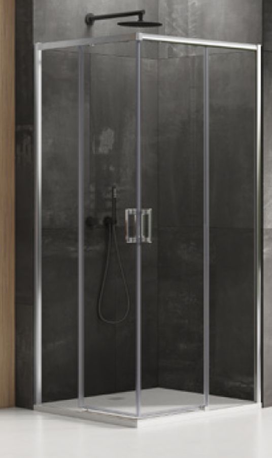 New Trendy Prime cabine de douche 100x90 cm rectangulaire chrome brillant/verre transparent D-0296A/D-0299A