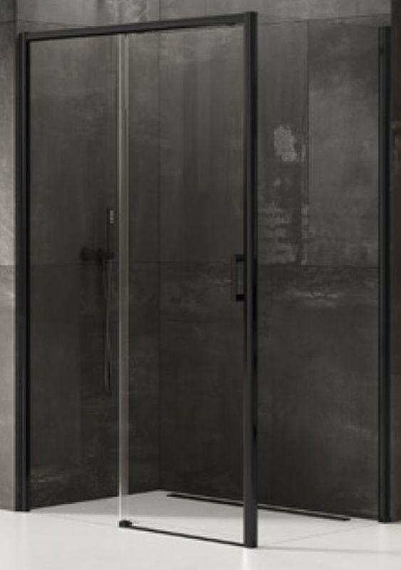 New Trendy Prime cabine de douche 100x70 cm rectangulaire noir mat/verre transparent D-0316A/D-0127B