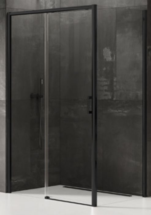 New Trendy Prime cabine de douche 110x100 cm rectangulaire noir mat/verre transparent D-0318A/D-0130B
