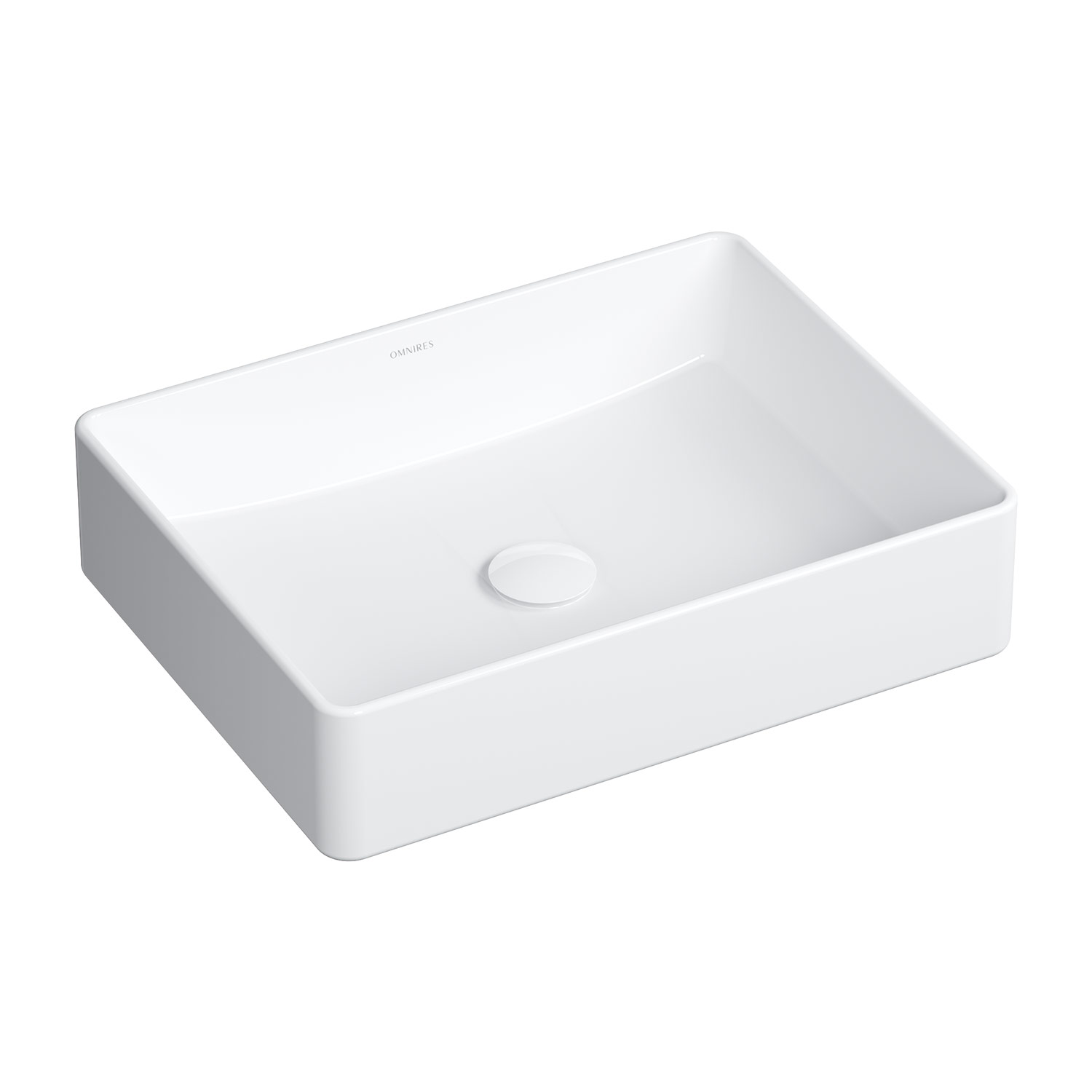 Omnires Pasadena lavabo 47x36 cm rectangulaire à poser blanc PASADENA470BP