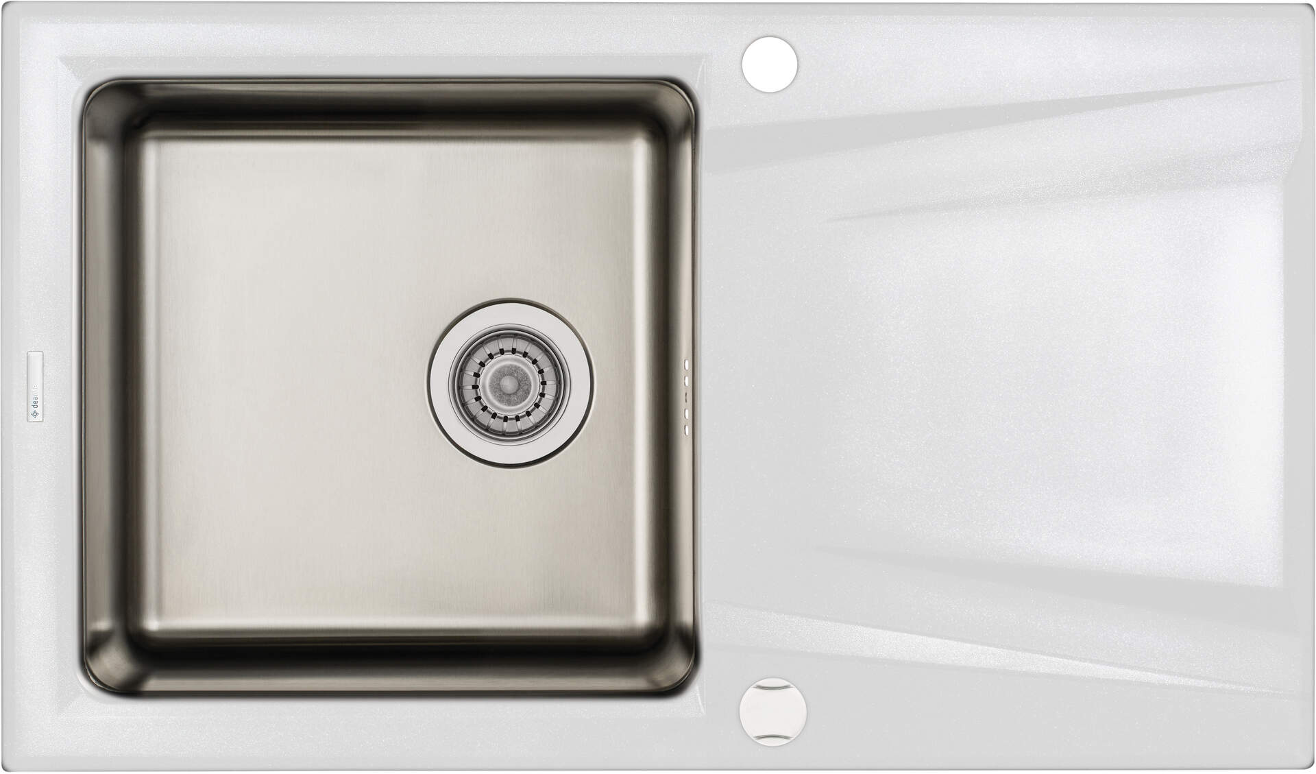 Deante Prime évier granit-acier inoxydable 86x50 cm blanc ZSR_A113