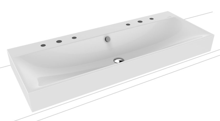 Kaldewei Silenio lavabo 120x46 cm rectangulaire à poser blanc brillant 906406053001