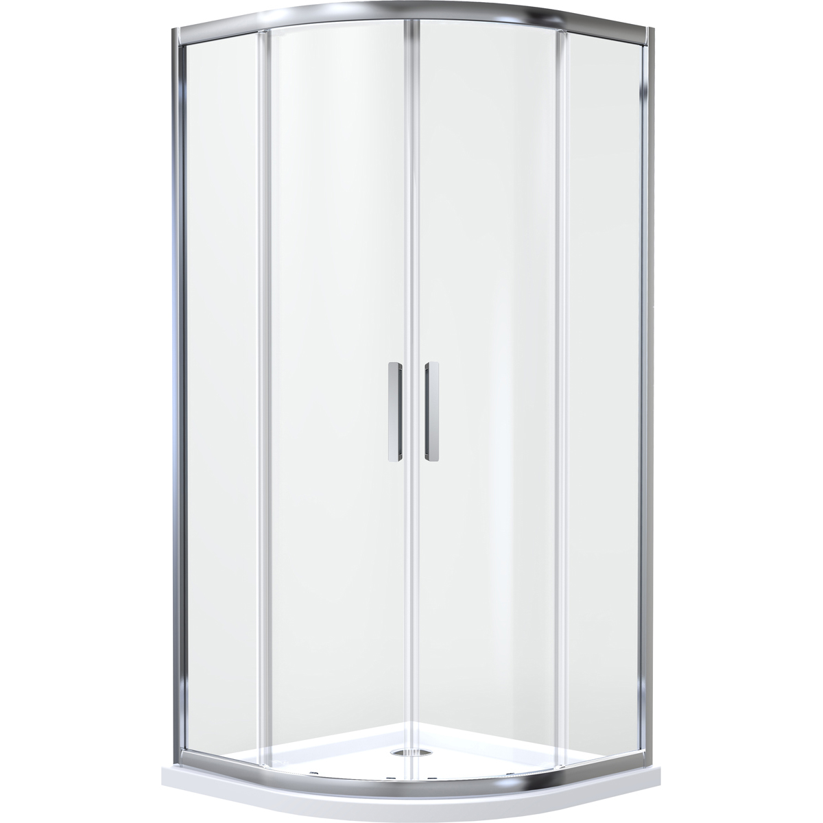 Set cabine de douche Oltens Vorma 20102100, receveur de douche semi-circulaire Oltens Superior 16002000