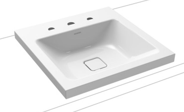 Kaldewei Cono lavabo 50x50 cm carrée à poser blanc 908306033001