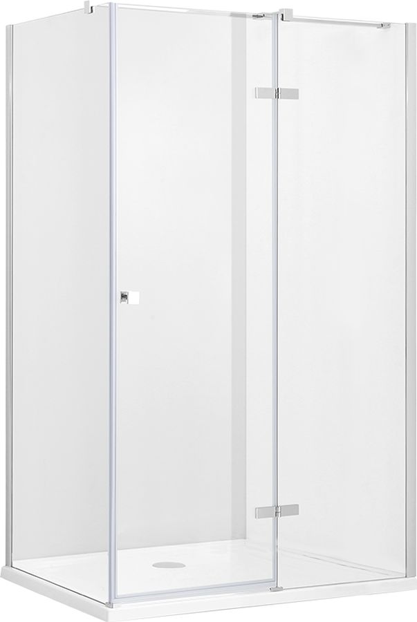 Besco Pixa cabine de douche 100x80 cm rectangulaire chrome brillant/verre transparent PPP-108-195-C