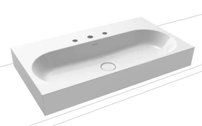 Kaldewei Centro lavabo 90x50 cm rectangulaire à poser blanc brillant 903106033001