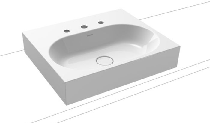 Kaldewei Centro lavabo 60x50 cm rectangulaire à poser blanc brillant 903006033001