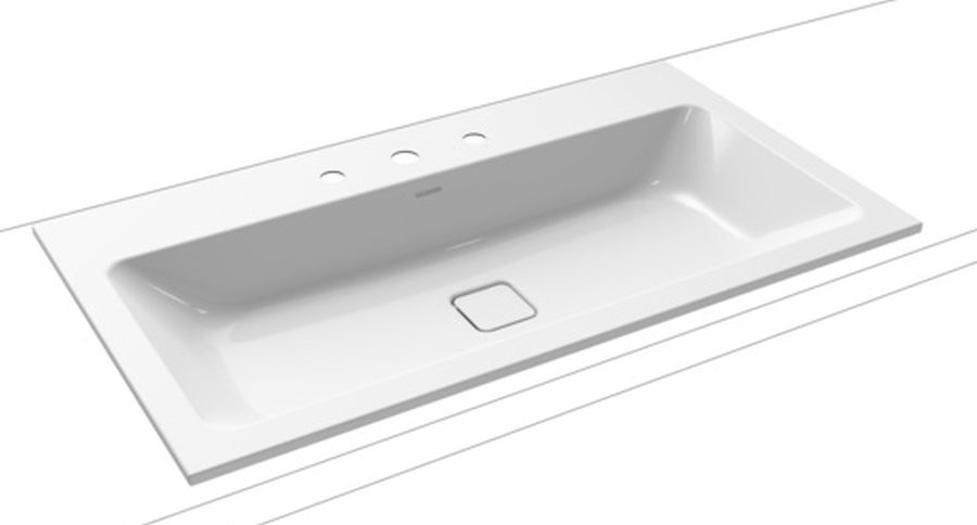 Kaldewei Cono lavabo 90x50 cm rectangulaire encastrée blanc 901706033001