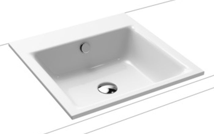 Kaldewei Puro lavabo 46x46 cm carrée encastrée blanc 900006003001