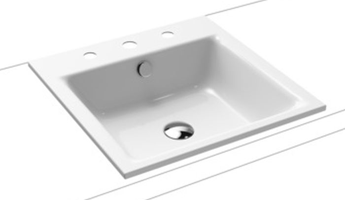 Kaldewei Puro lavabo 46x46 cm carrée encastrée blanc brillant 900006033001