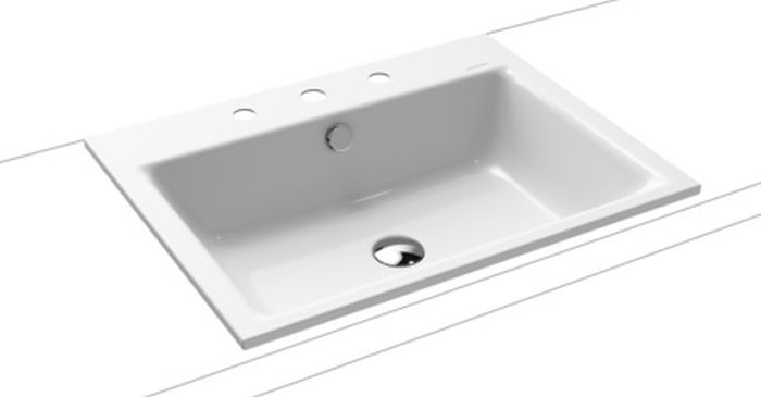 Kaldewei Puro lavabo 60x46 cm rectangulaire encastrée blanc brillant 900106033001