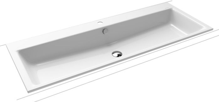 Kaldewei Puro lavabo 120x46 cm rectangulaire encastrée blanc brillant 907106013001