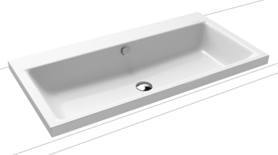 Kaldewei Puro lavabo 90x46 cm rectangulaire à poser blanc brillant 900506003001