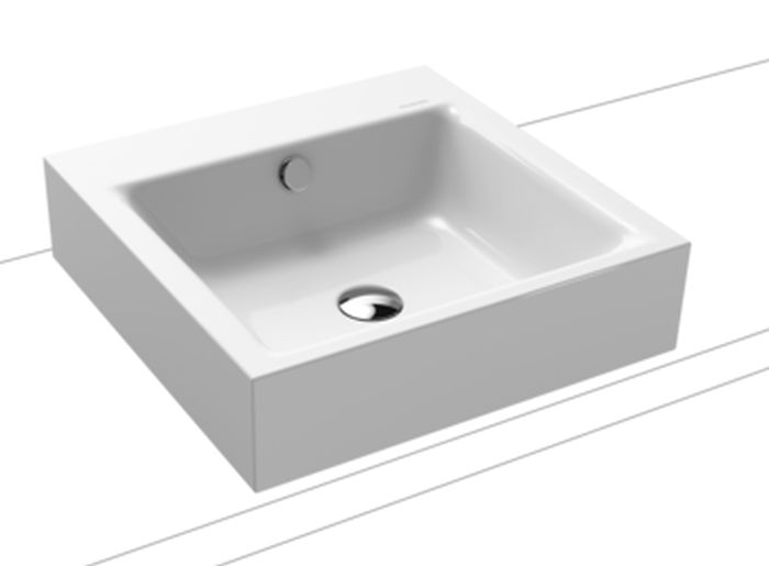 Kaldewei Puro lavabo 46x46 cm carrée à poser blanc brillant 900606003001