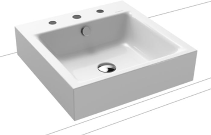 Kaldewei Puro lavabo 46x46 cm carrée à poser blanc brillant 900606033001