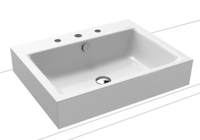 Kaldewei Puro lavabo 60x46 cm rectangulaire à poser blanc brillant 900706033001