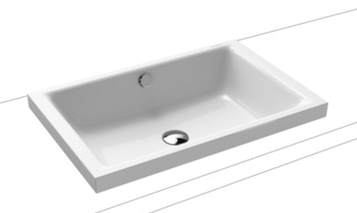 Kaldewei Puro lavabo 60x38 cm rectangulaire à poser blanc brillant 908906003001