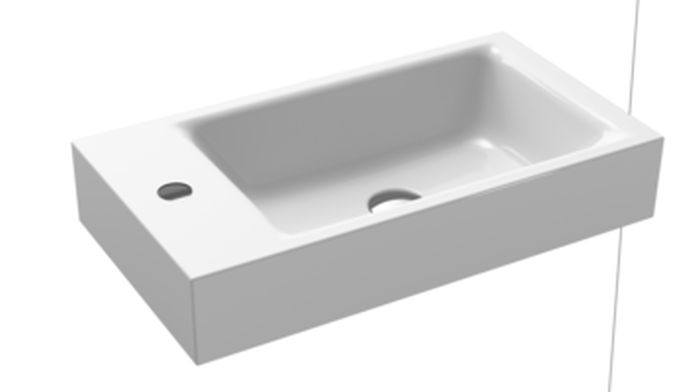 Kaldewei Puro lavabo 55x30 cm rectangulaire classique blanc brillant 901206393001