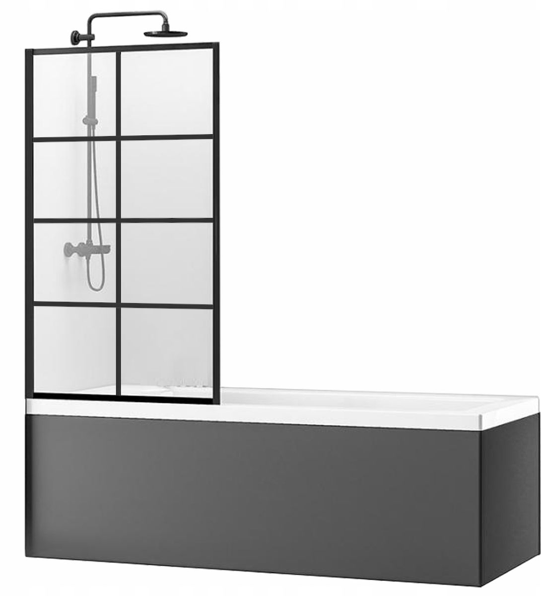 Rea Lagos-1 Fix parawan nawannowy 80 cm profile czarne REA-K4561