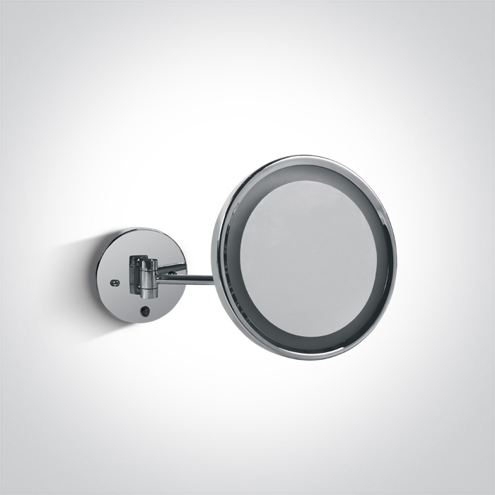 One Light Giromeri miroir cosmétique 23x23 cm arrondi avec éclairage chrome 60204/C