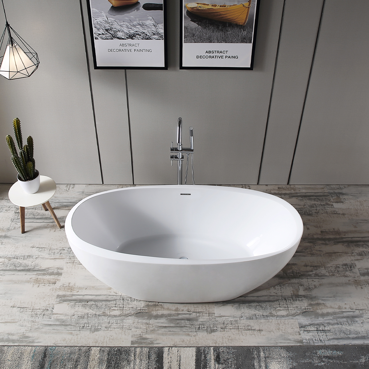 Hagser Anke baignoire autoportante 170x80 cm ovale blanc HGR13000012