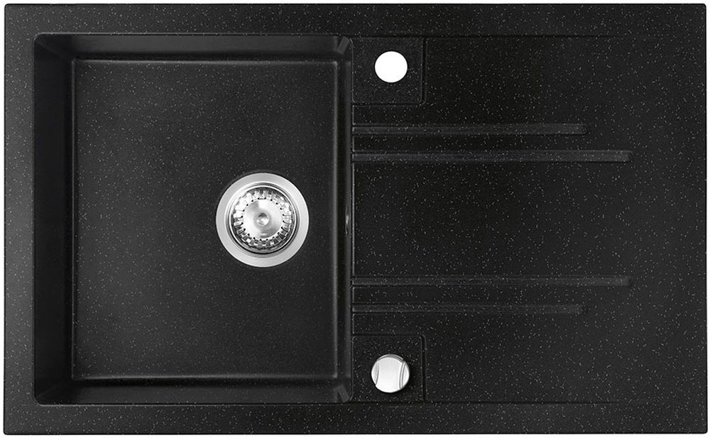 Ferro Mezzo II évier en granit 78x48 cm gris/graphite/onyx DRGM48/78HA