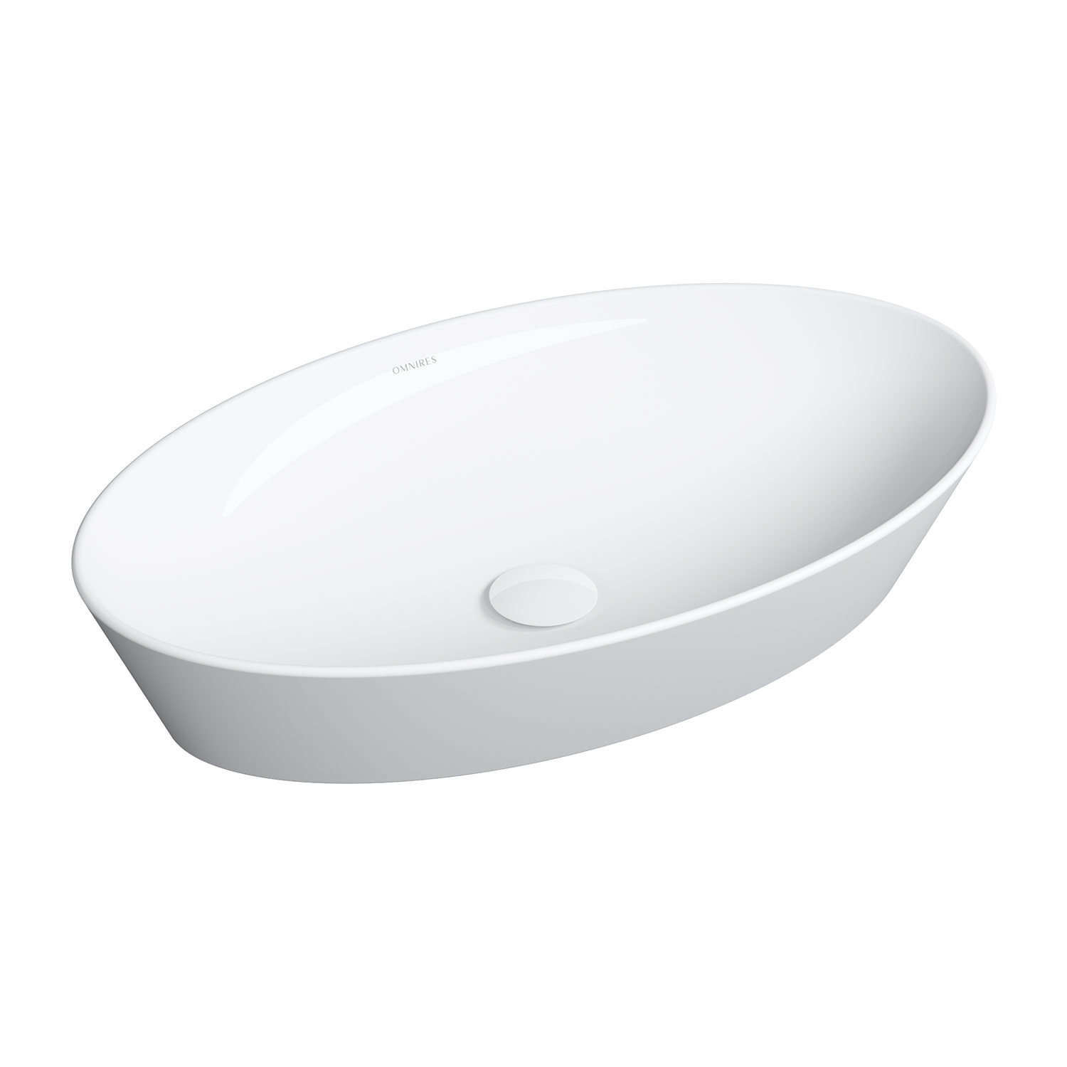 Omnires Laredo lavabo 61x37 cm ovale à poser blanc LAREDO605BP