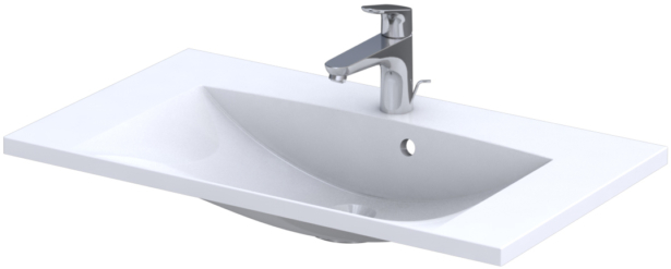 Oristo Amelia lavabo 80x46 cm rectangulaire de meuble blanc brillant UME-AM-80-92