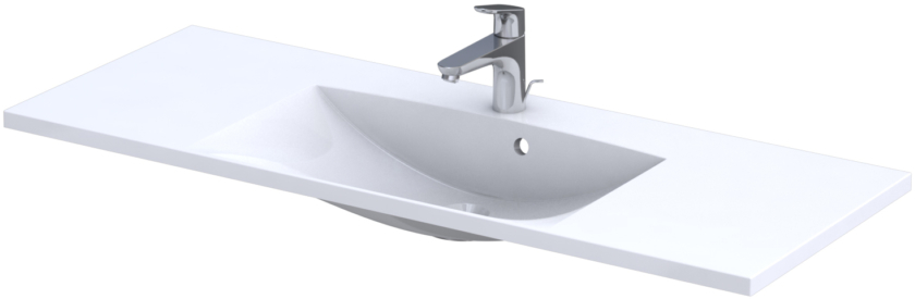 Oristo Amelia lavabo 120.2x46 cm rectangulaire de meuble blanc UME-AM-120-92-C