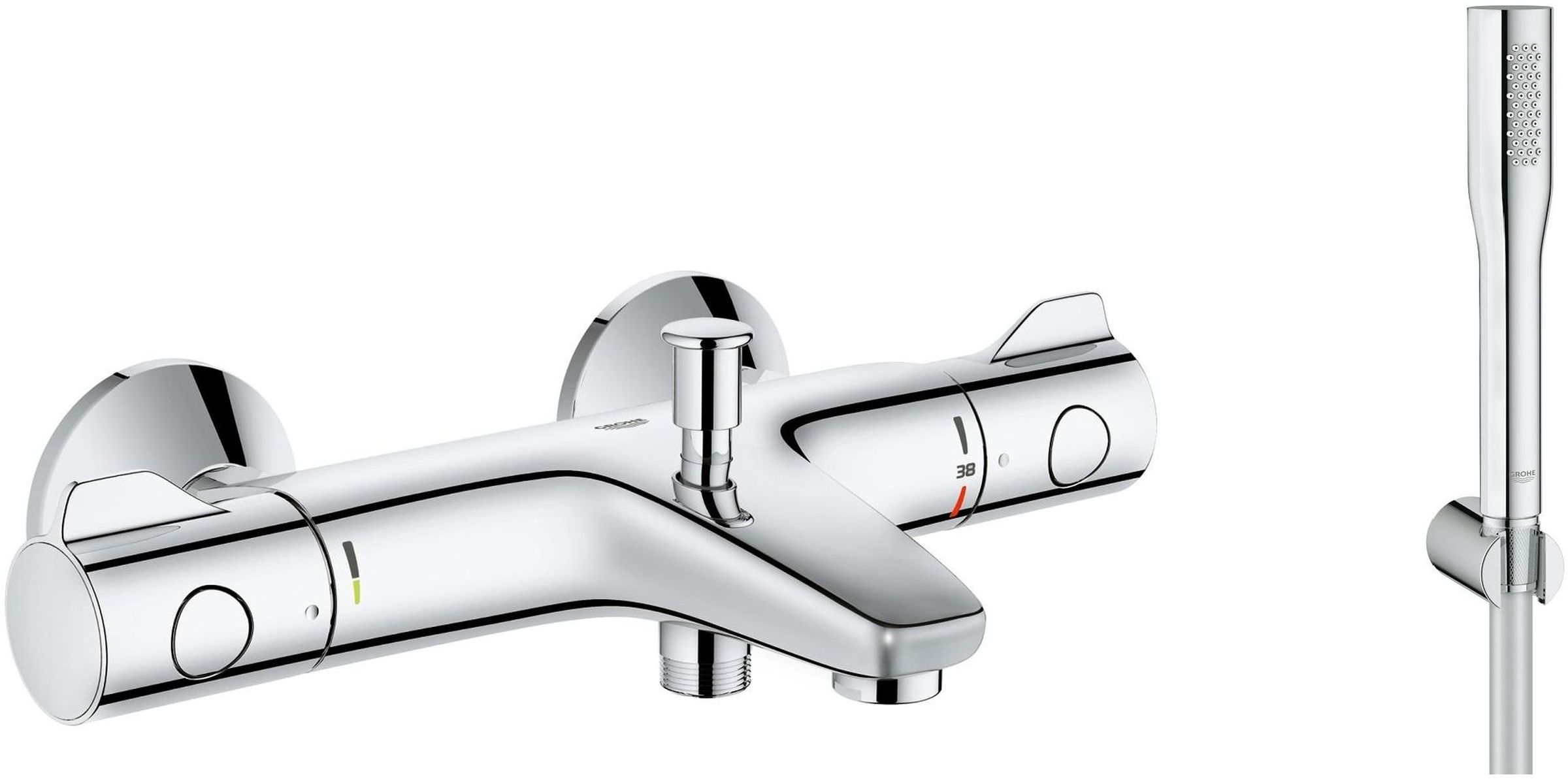 Set mitigeur bain-douche Grohe Grohtherm 800 34567000, ensemble de douche Grohe Euphoria 27369000