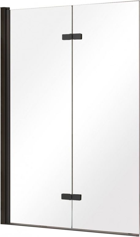 Besco Lumix paroi de baignoire 100 cm deux pièces noir mat/verre transparent PLB-2S