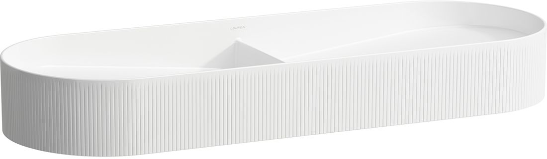 Laufen Sonar lavabo 100x37 cm semi-circulaire à poser blanc brillant H8123490001121