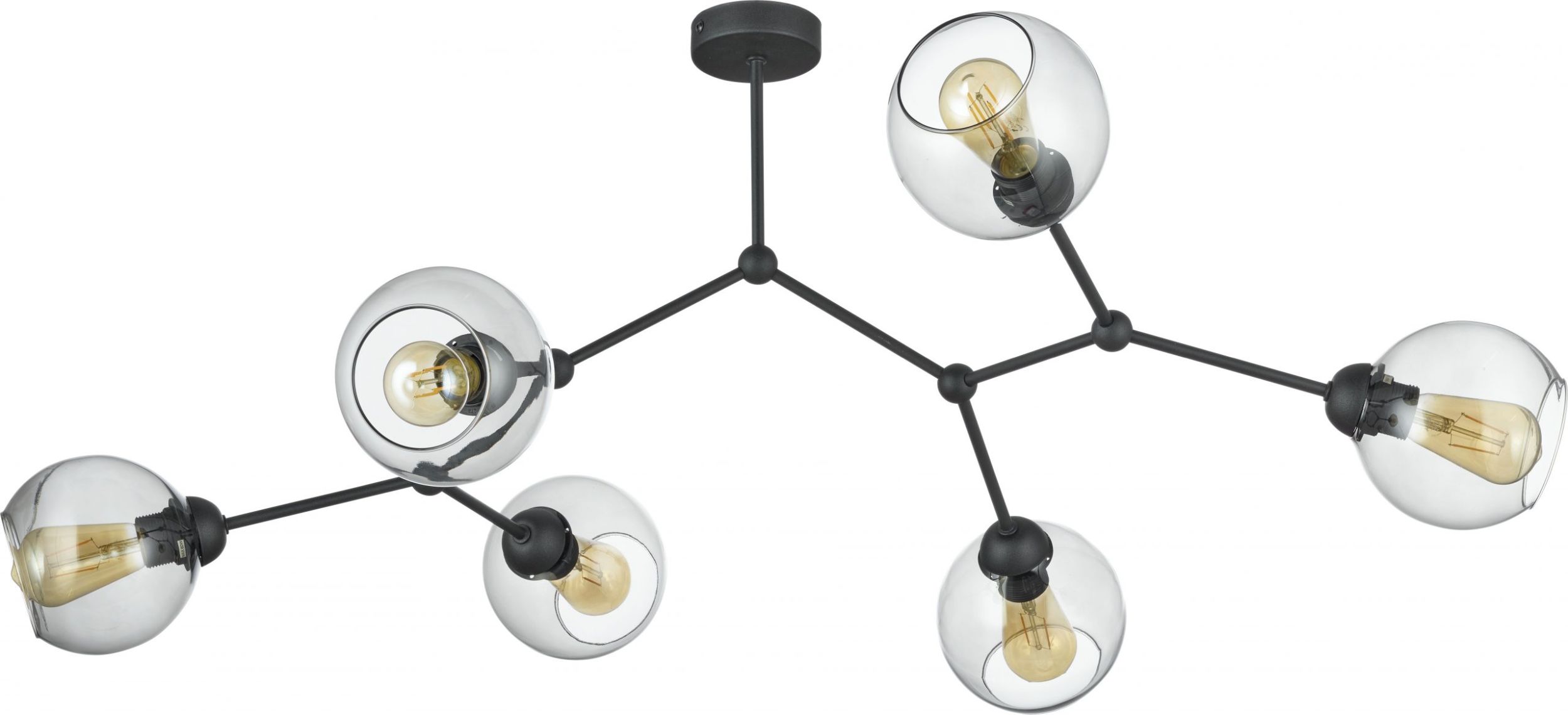 TK Lighting Fairy plafonnier 6x60 W noir-graphite 2731