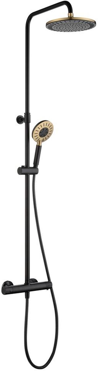 Tiger Splash Akcent Rainfall ensemble de douche mural avec thermostat noir 1715145646