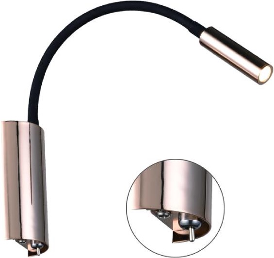 Open Design Nuto applique murale 1x3 W noir-doré OR81695