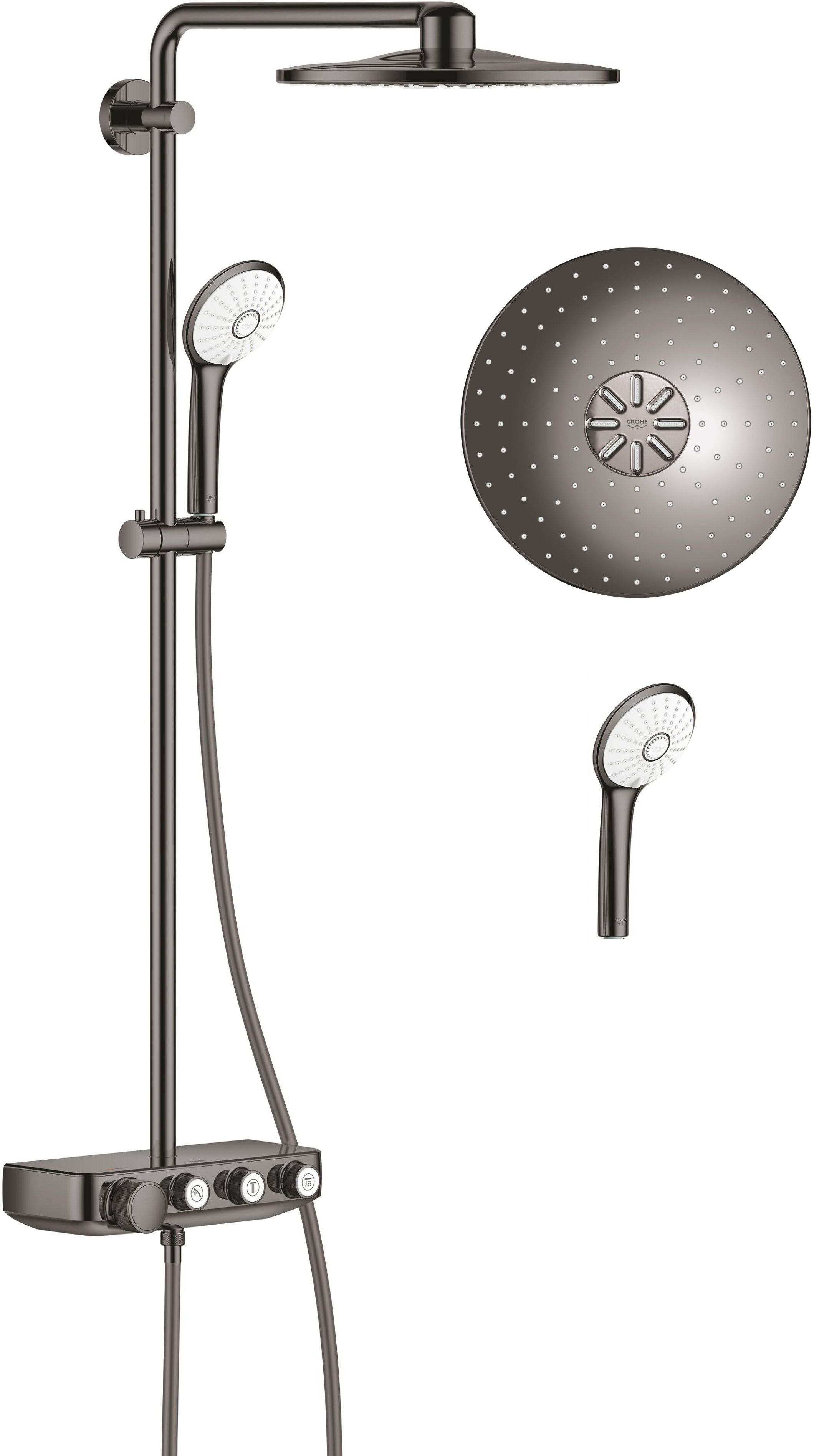 Grohe Euphoria ensemble de douche mural avec thermostat oui Hard Graphite 26507A00