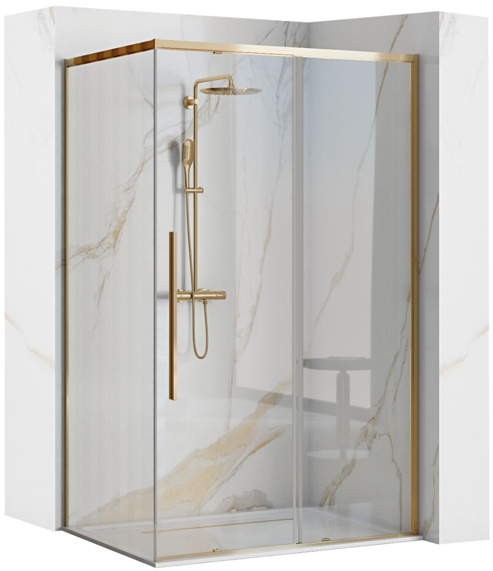 Rea Solar Gold kabina prysznicowa 120x90 cm prostokątna złoty aluminiowy/szkło przezroczyste REA-K4902