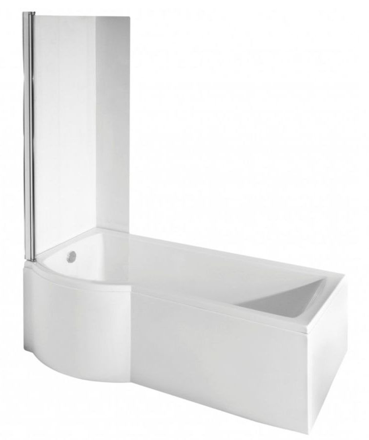 Besco Inspiro baignoire avec paroi 169.5x69.5 cm côté gauche blanc #WAI-170-NLE