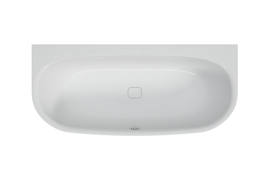 Hoesch iSensi baignoire murale 190x90 cm ovale blanc 3854.010