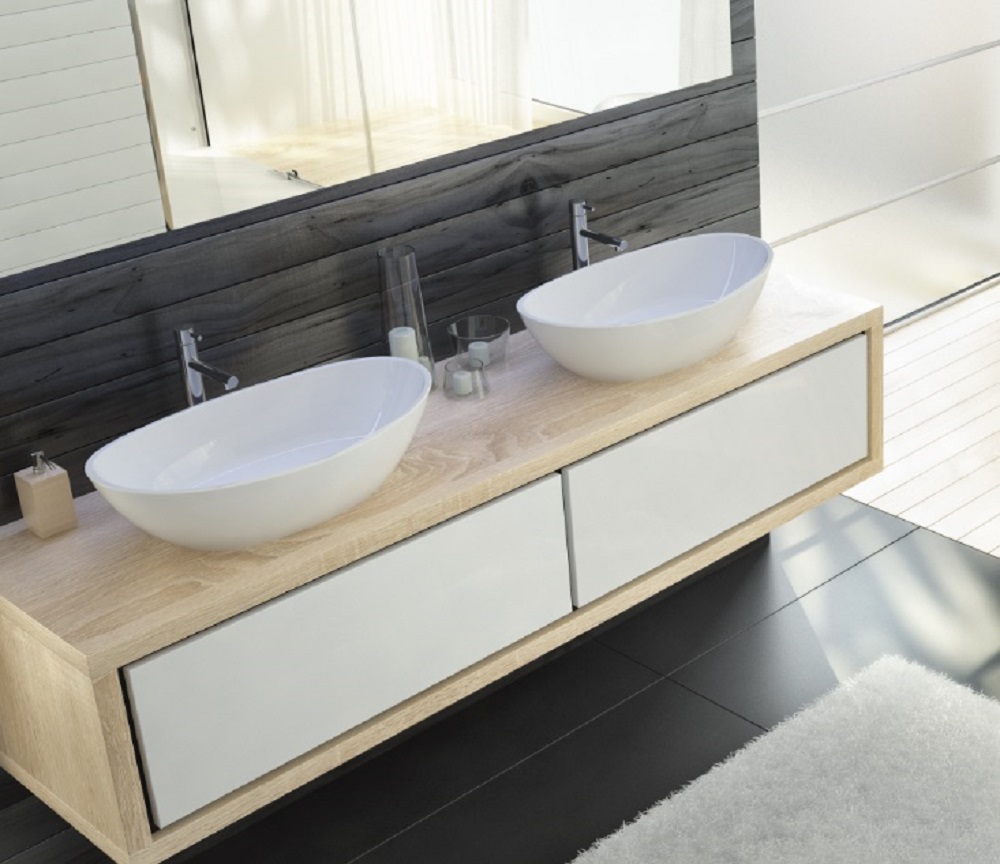 Hoesch Namur lavabo 70x40 cm ovale à poser blanc 4412.010